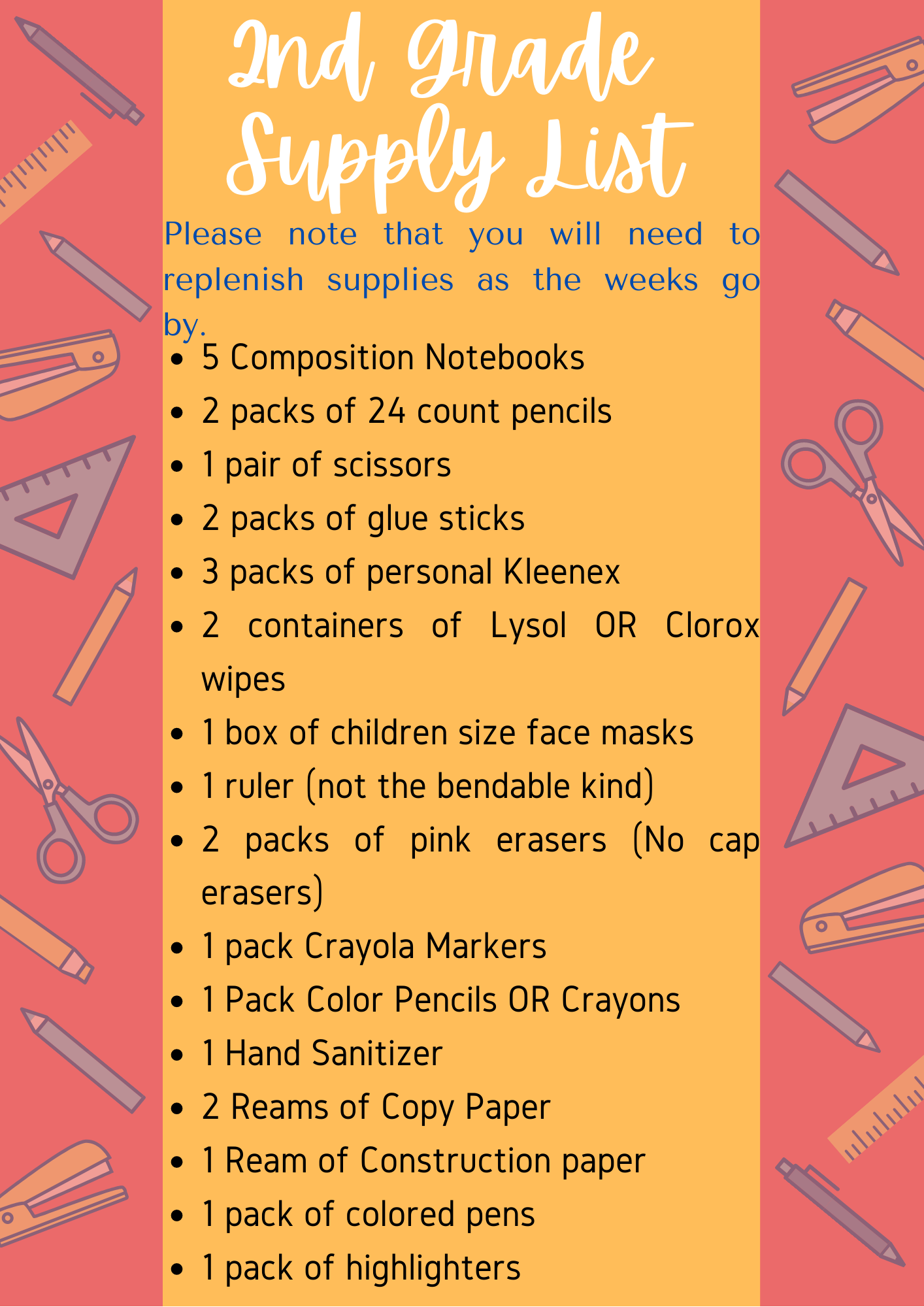 School Supply Lists for the 20212022 School Year Ascension Catholic